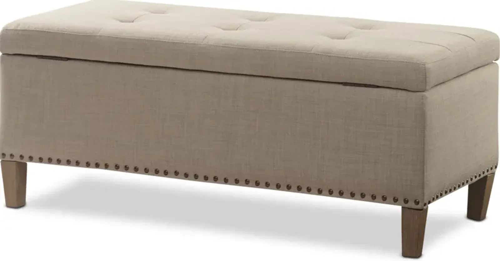 Eleanor Upholstered Storage Bench - Natural