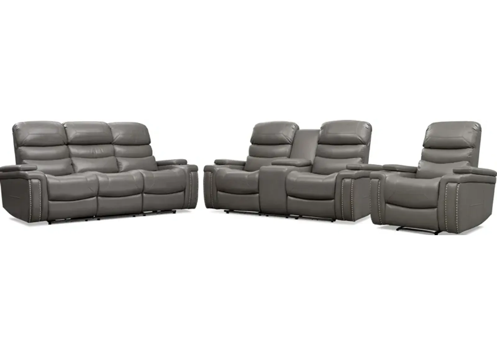 Jackson Triple-Power Reclining Sofa, Loveseat, and Recliner - Gray