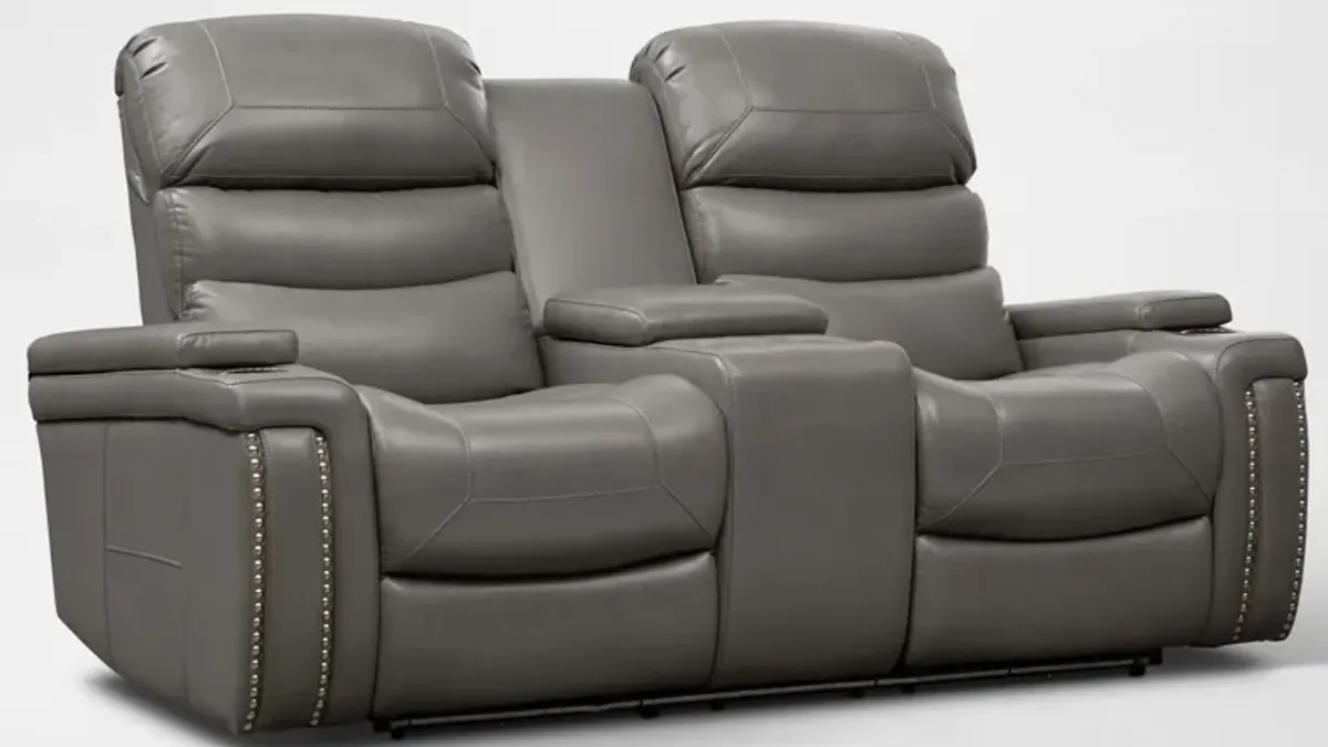 Jackson Triple-Power Reclining Sofa and Loveseat Set - Gray