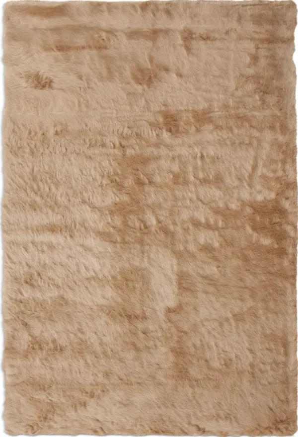 Faux  Mink Fur 8' x 10' Area Rug - Tan