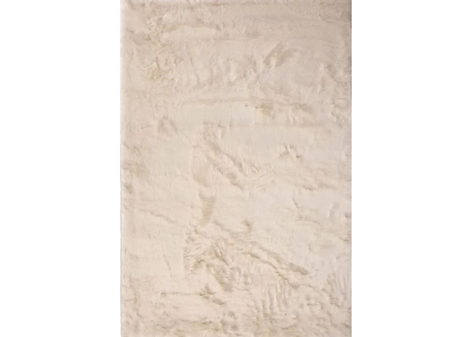 Faux Mink Fur 5' x 8' Area Rug - Ivory