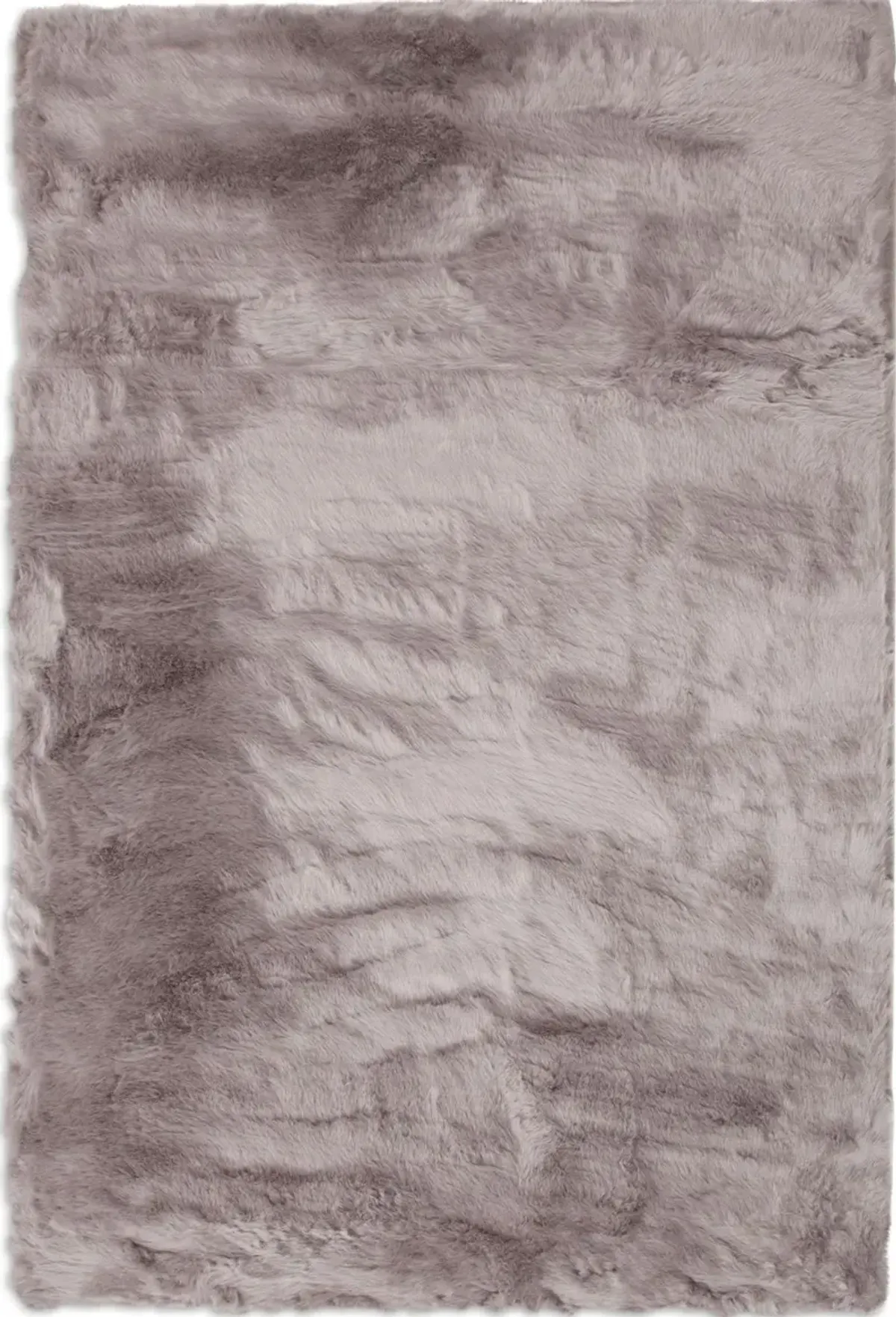 Faux Mink Fur 5' x 8' Area Rug - Silver