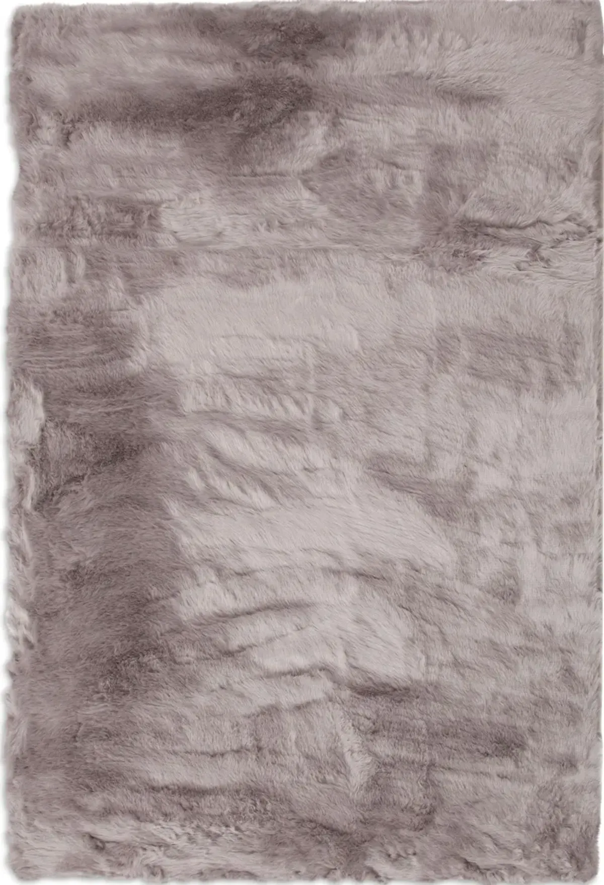 Faux Mink Fur 8' x 10' Area Rug - Silver