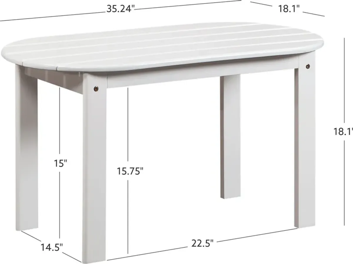 Hampton Beach Outdoor Coffee Table - White