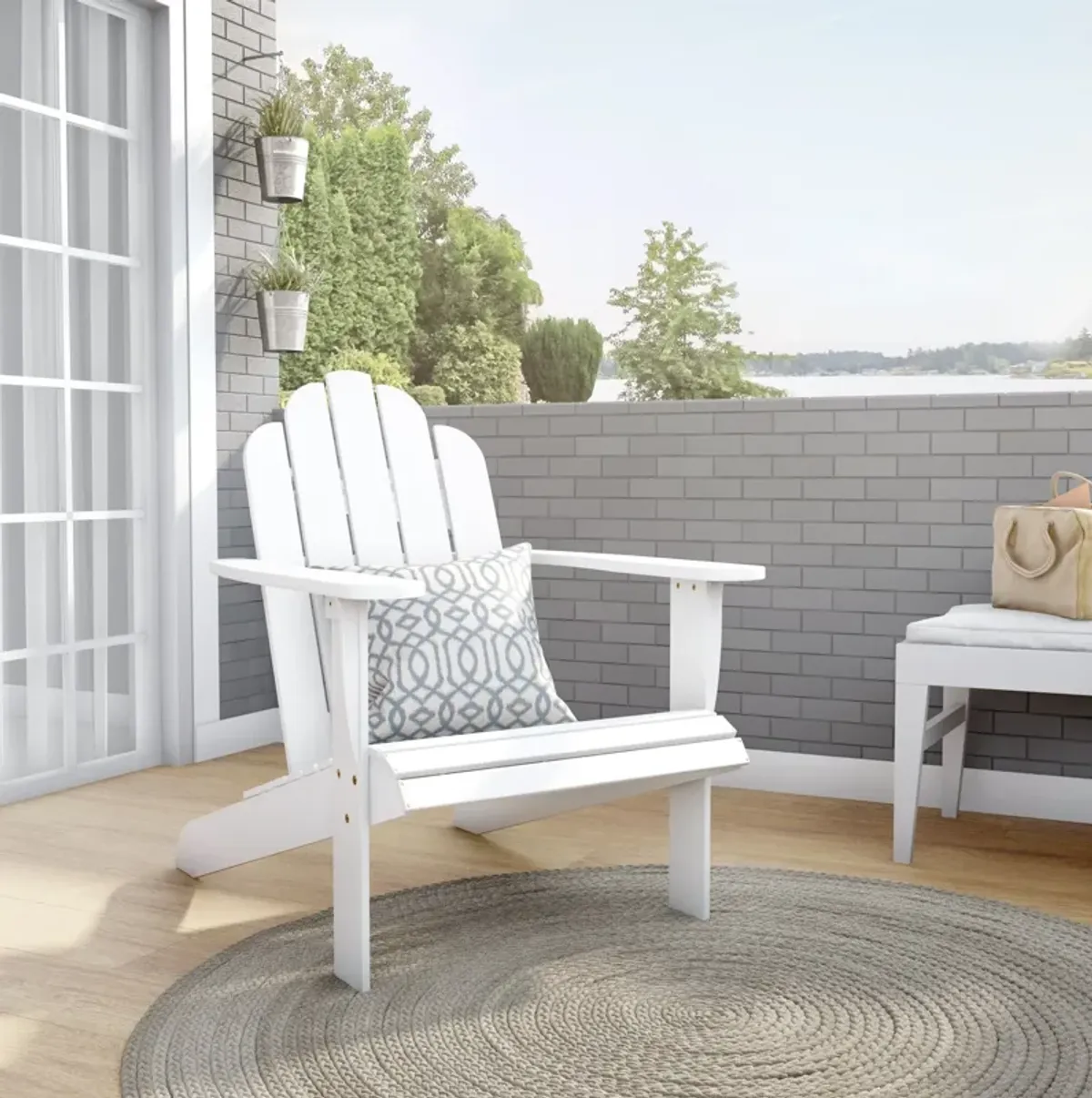 Hampton Beach Outdoor Adirondack Chair - White