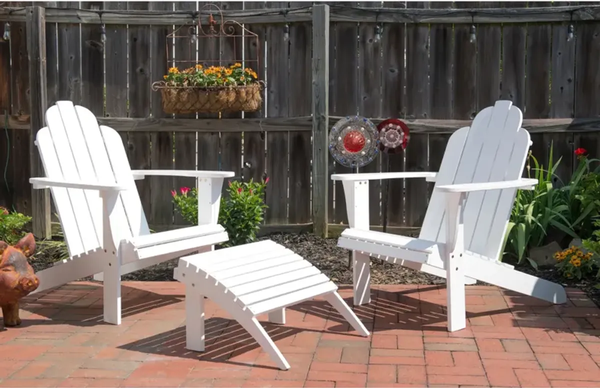 Hampton Beach Outdoor Adirondack Chair - White