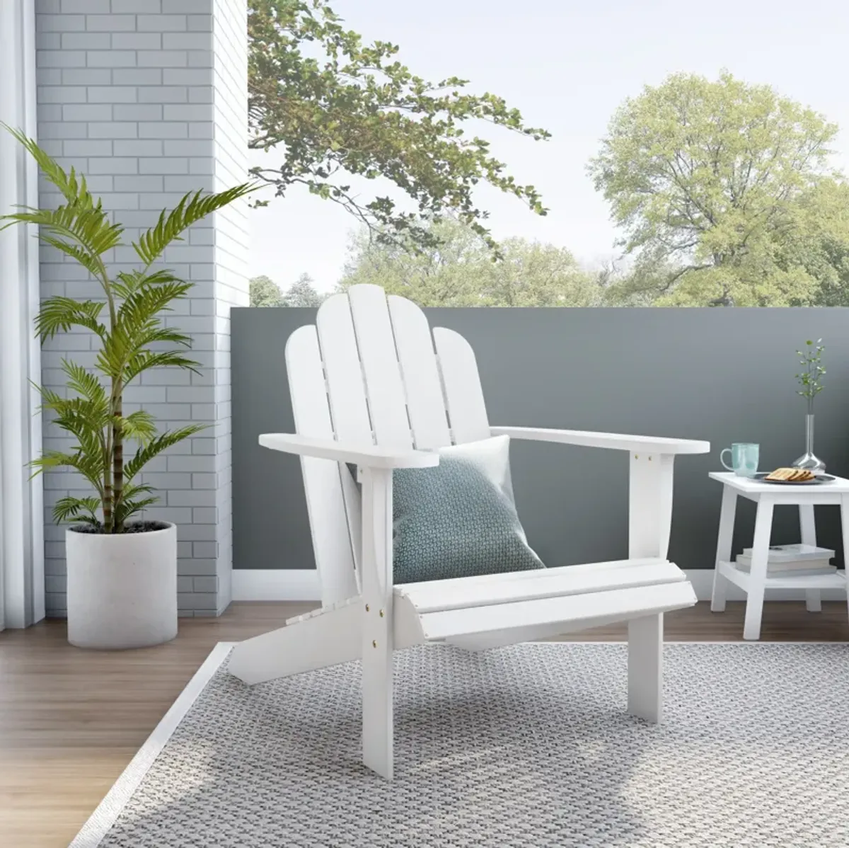 Hampton Beach Outdoor Adirondack Chair - White