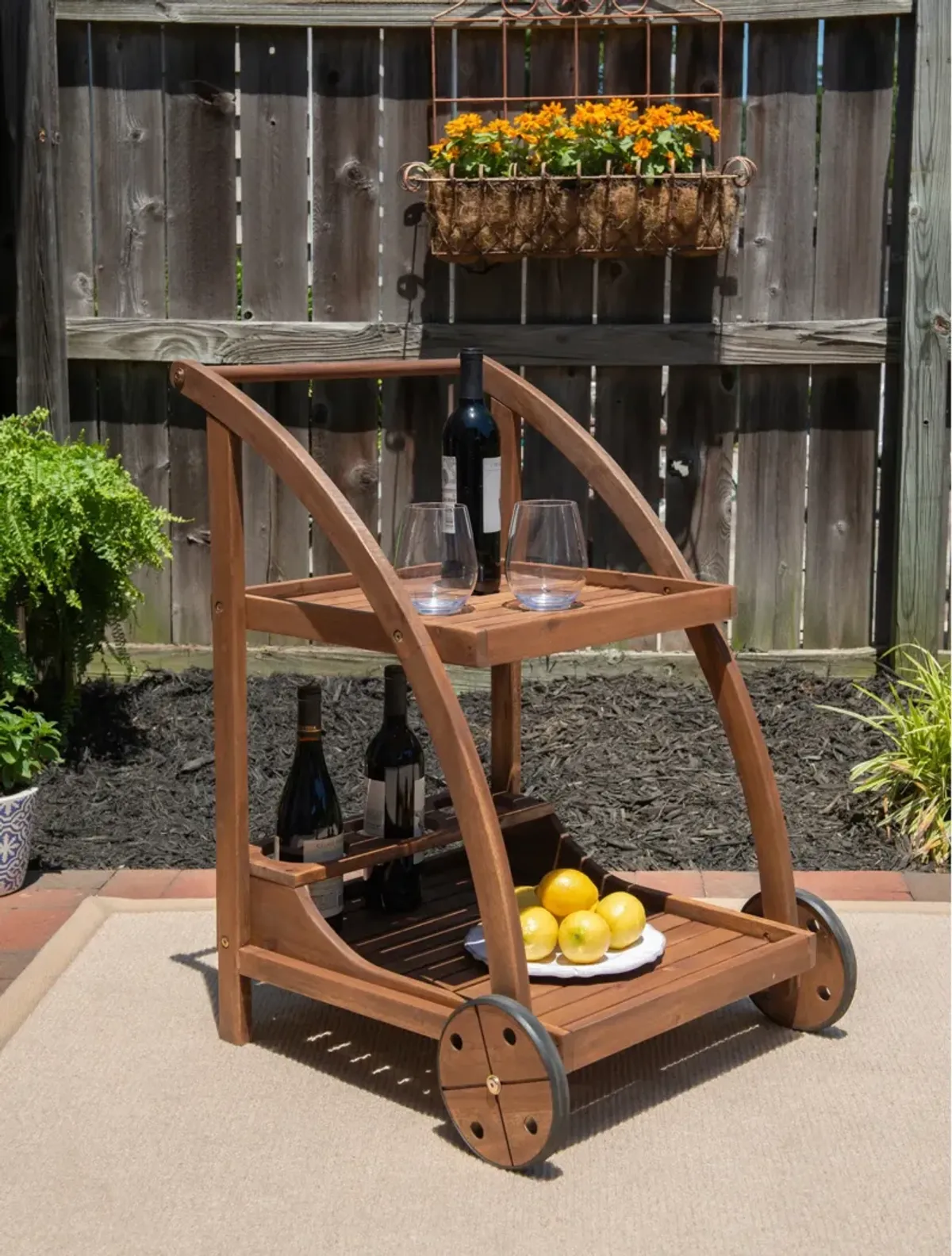 Hampton Beach Outdoor Bar Cart - Teak