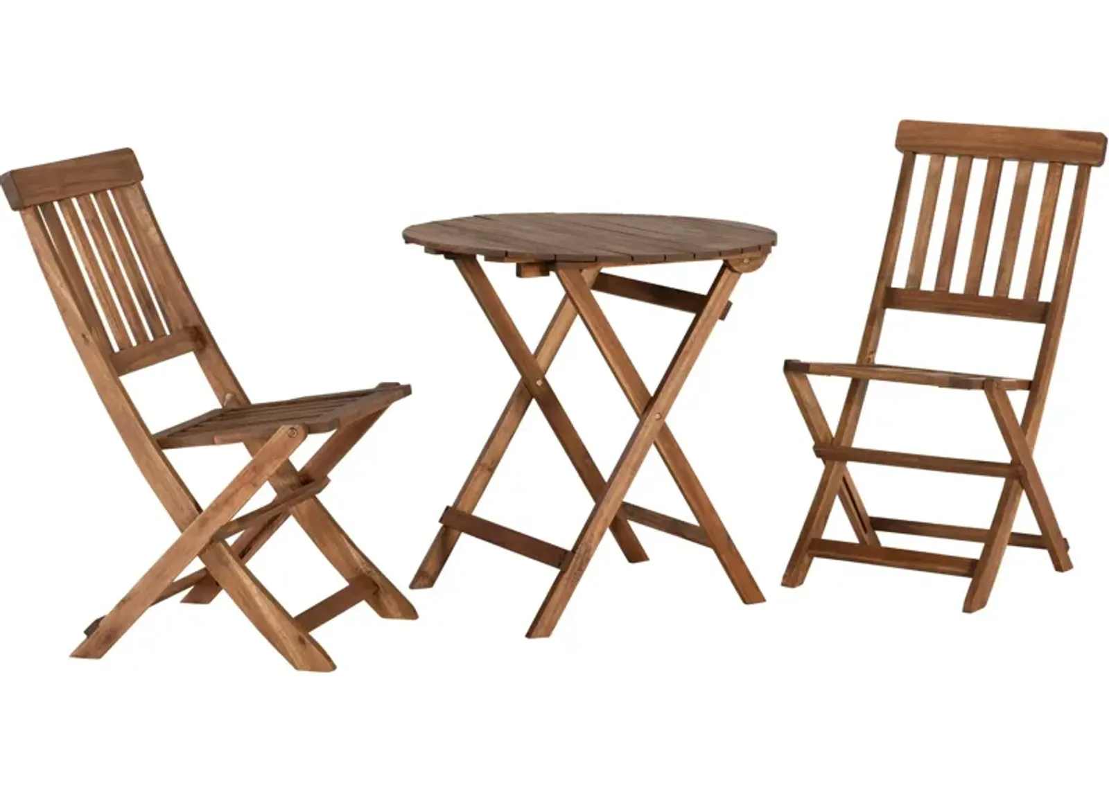 Hampton Beach 3-Piece Outdoor Folding Bistro Set - Teak