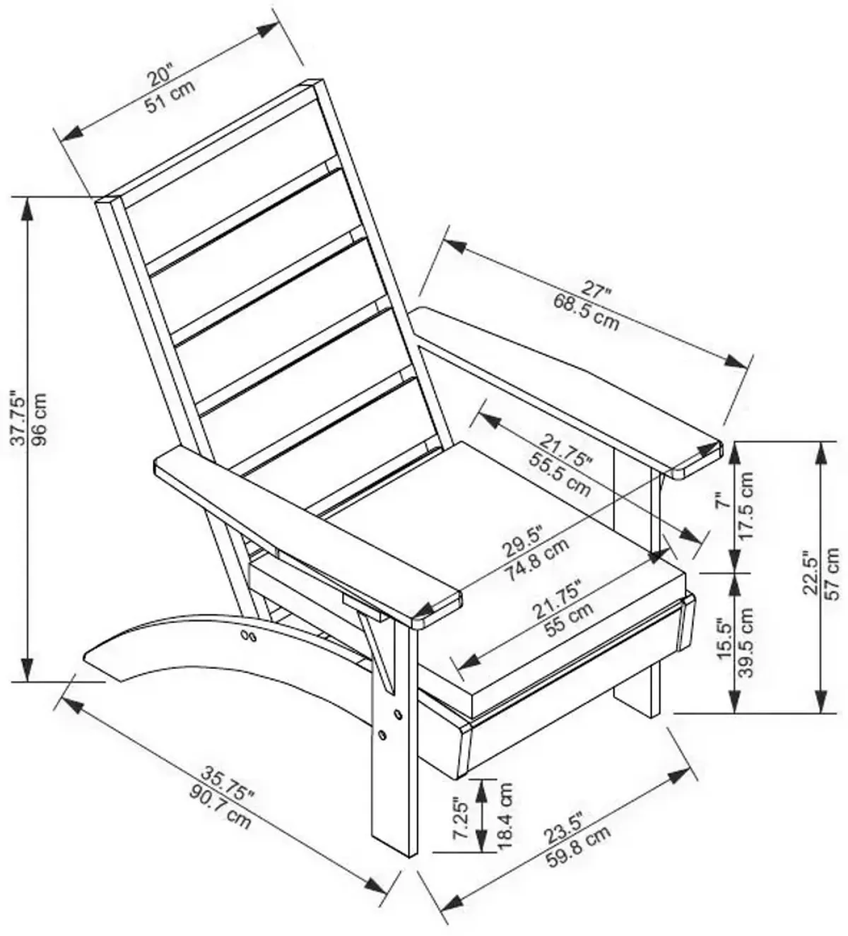 Hampton Beach Outdoor Chair - Brown