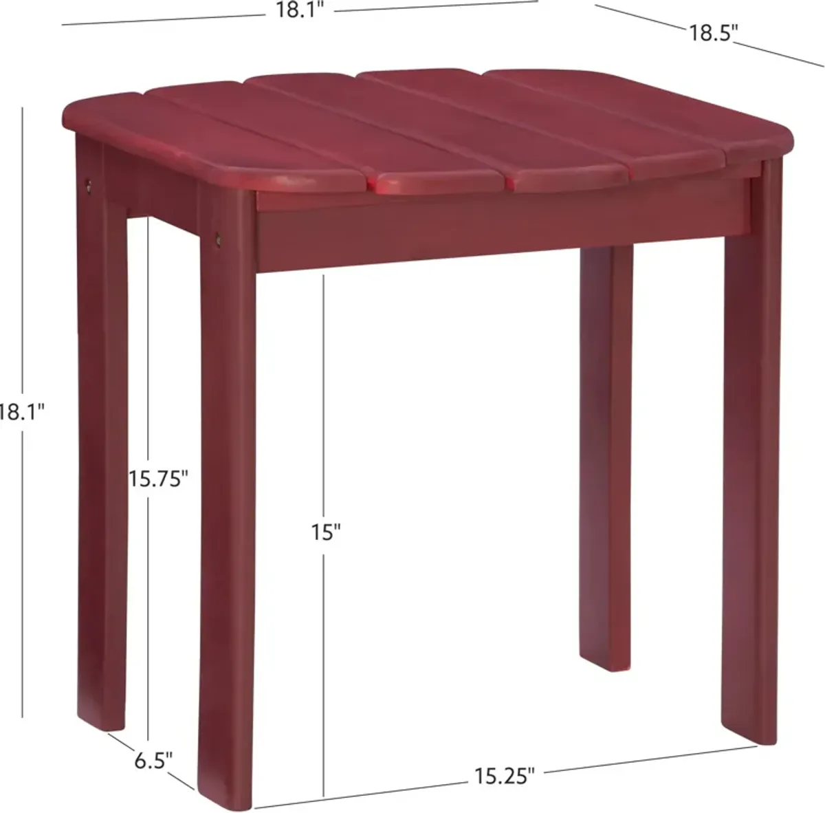 Hampton Beach Outdoor End Table - Red