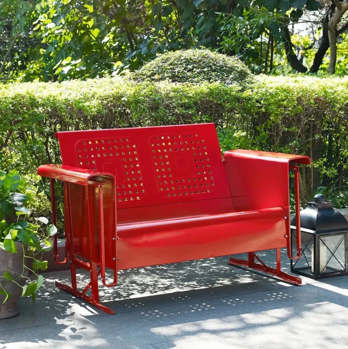 Foster Outdoor Loveseat Glider - Red