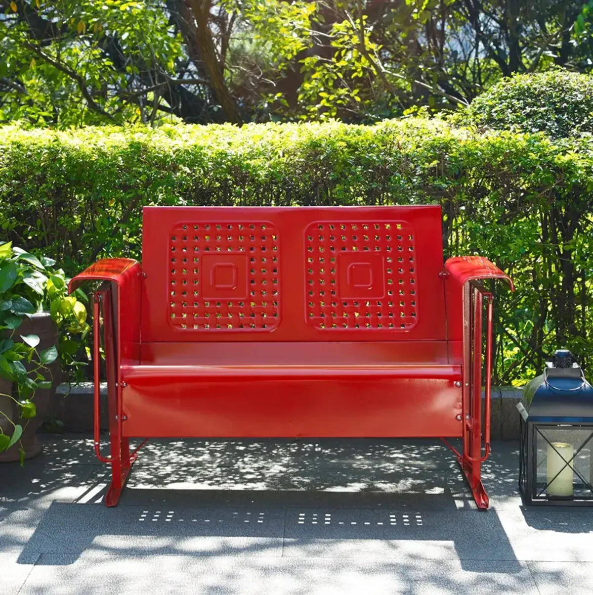 Foster Outdoor Loveseat Glider - Red