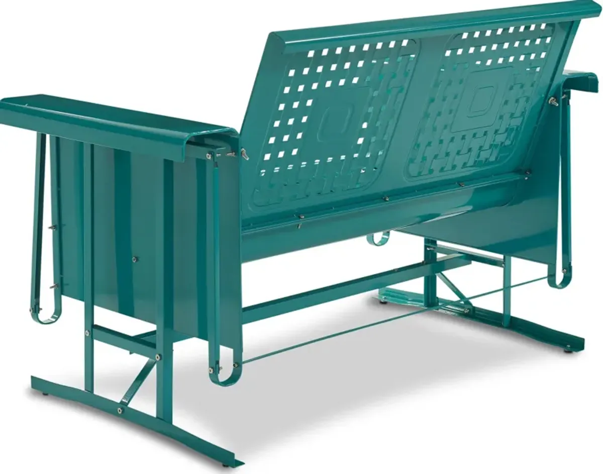 Foster Outdoor Loveseat Glider - Turquoise