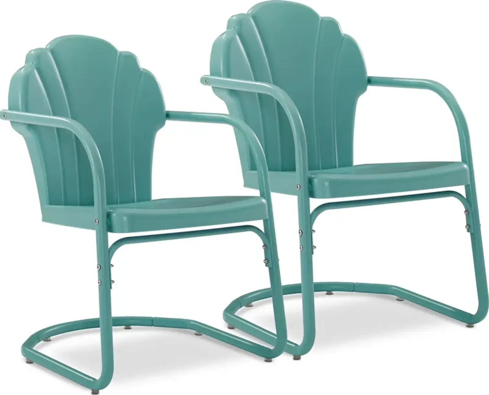 Petal Retro Set of 2 Outdoor Chairs - Blue