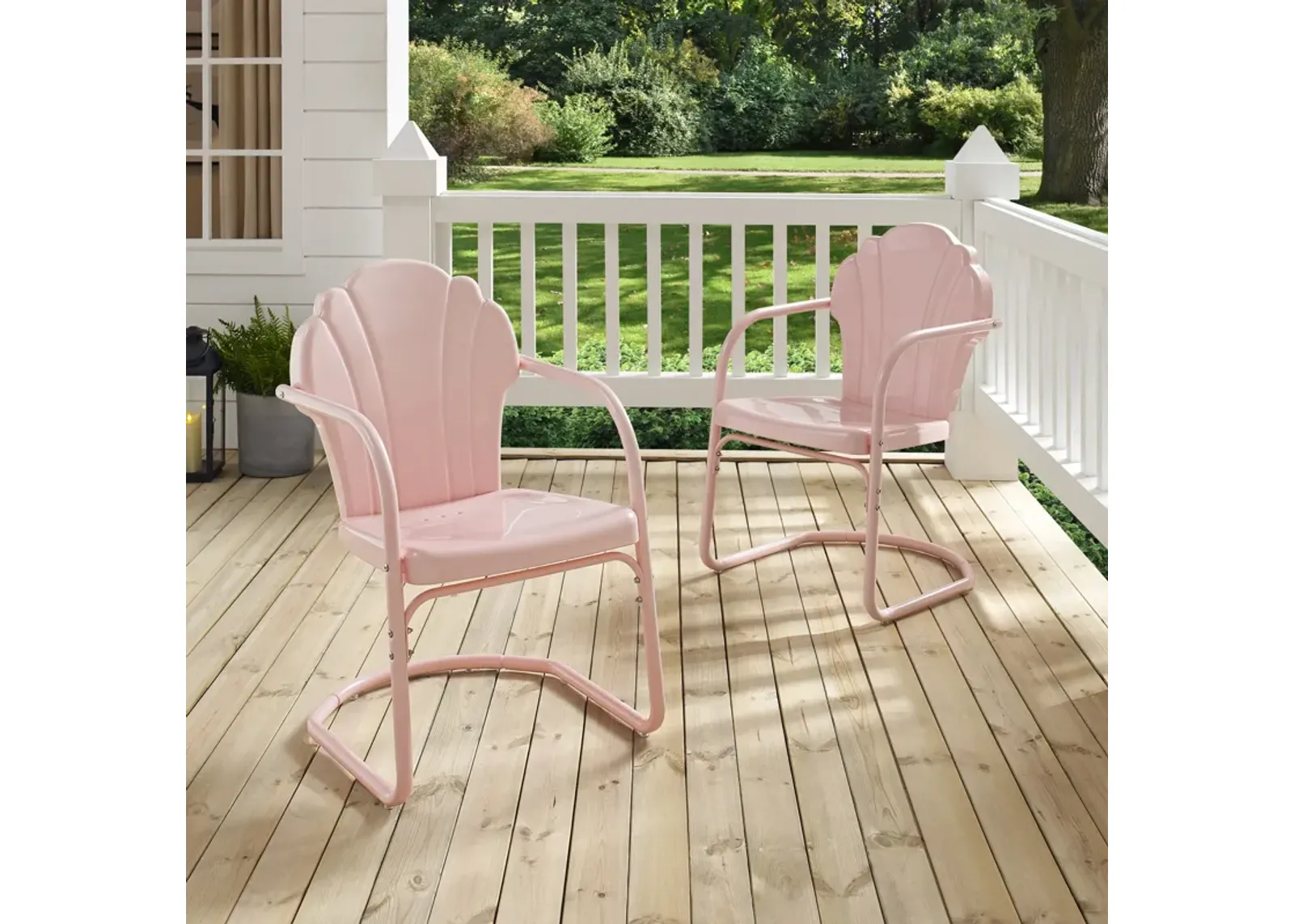 Petal Retro Set of 2 Outdoor Chairs - Pink