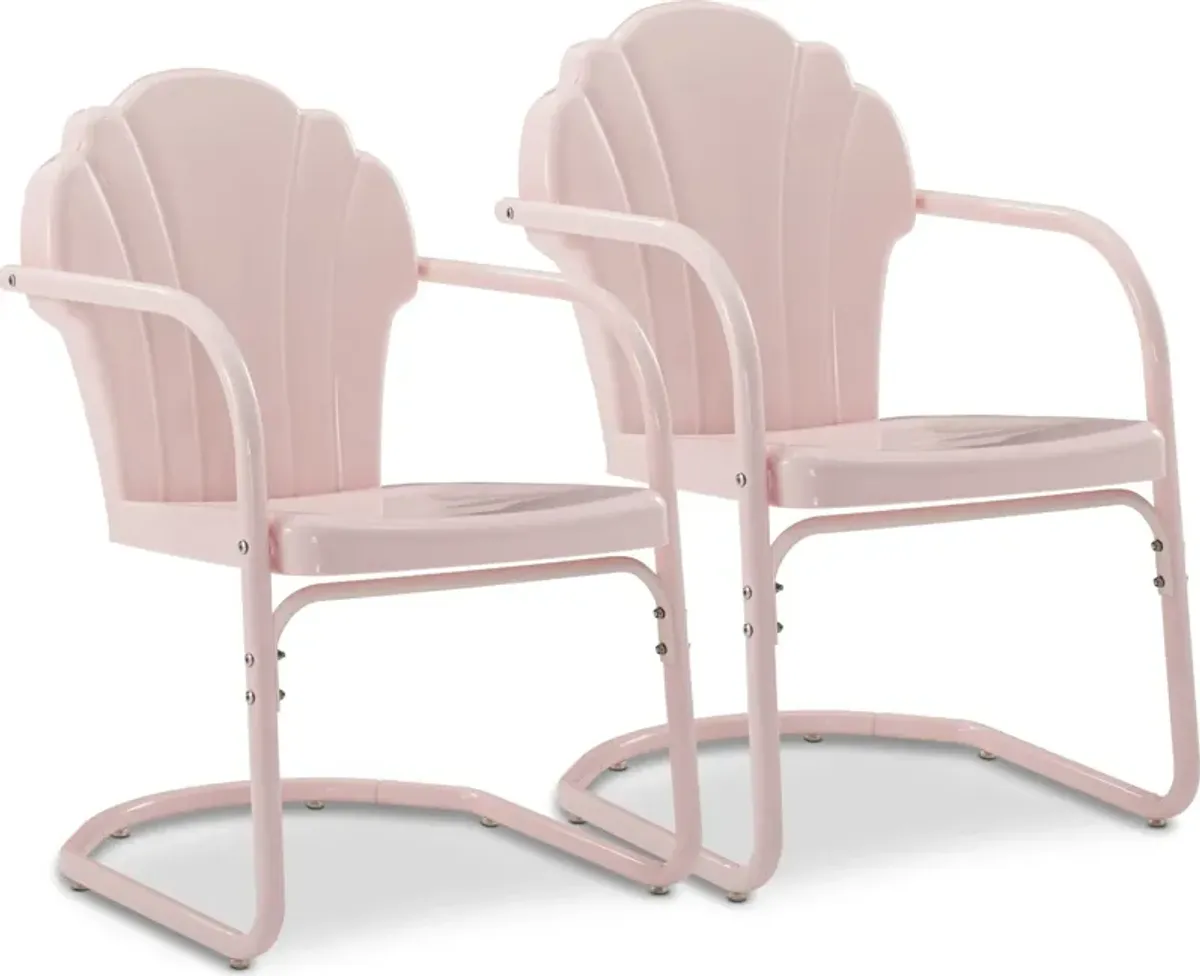 Petal Retro Set of 2 Outdoor Chairs - Pink