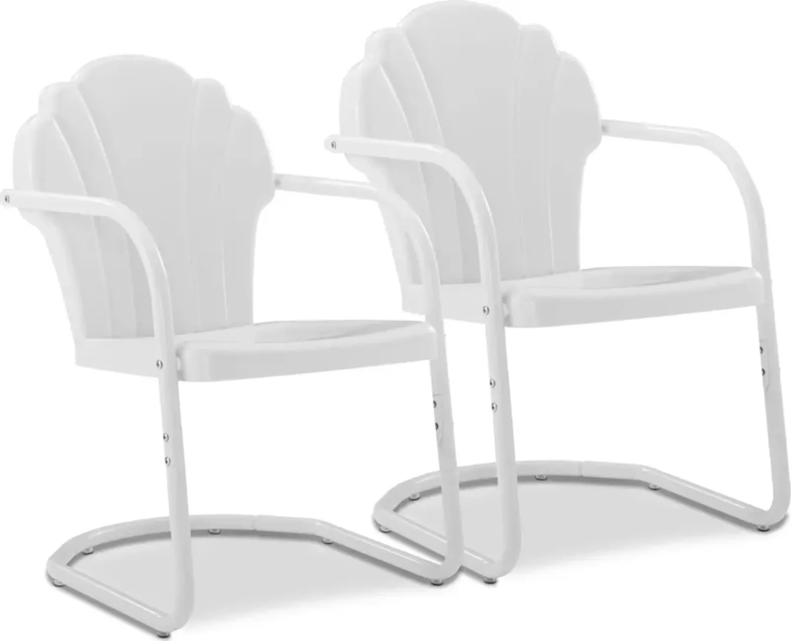 Petal Retro Set of 2 Outdoor Chairs - White