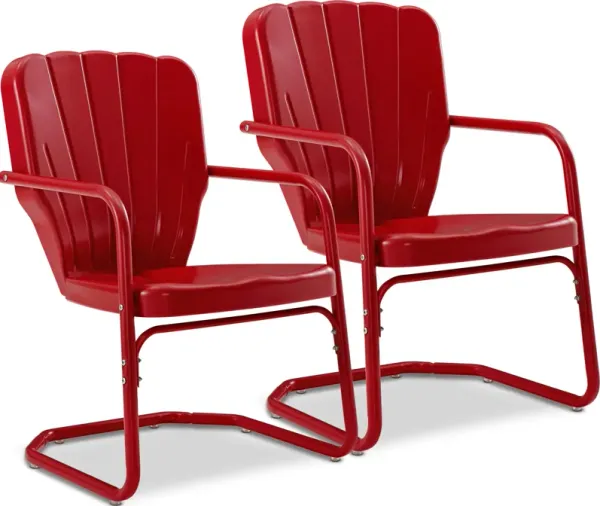 Petal Set of 2 Outdoor Chairs - Red