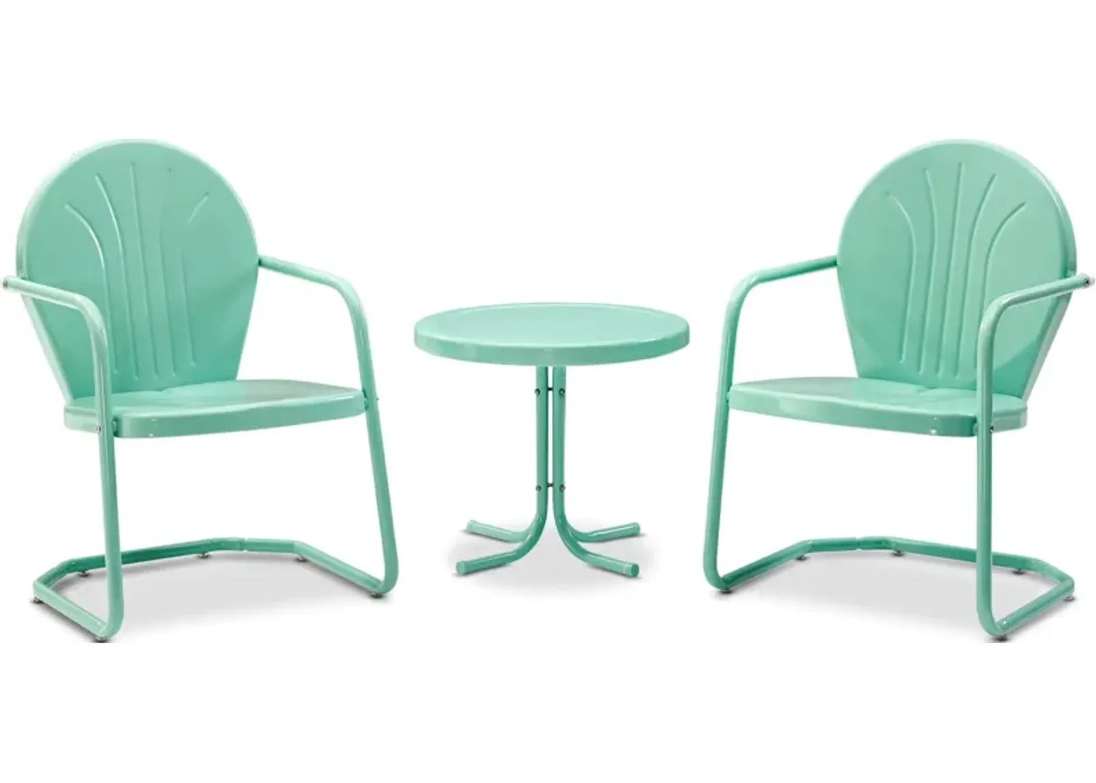 Kona Set of 2 Outdoor Chairs and Side Table - Aqua