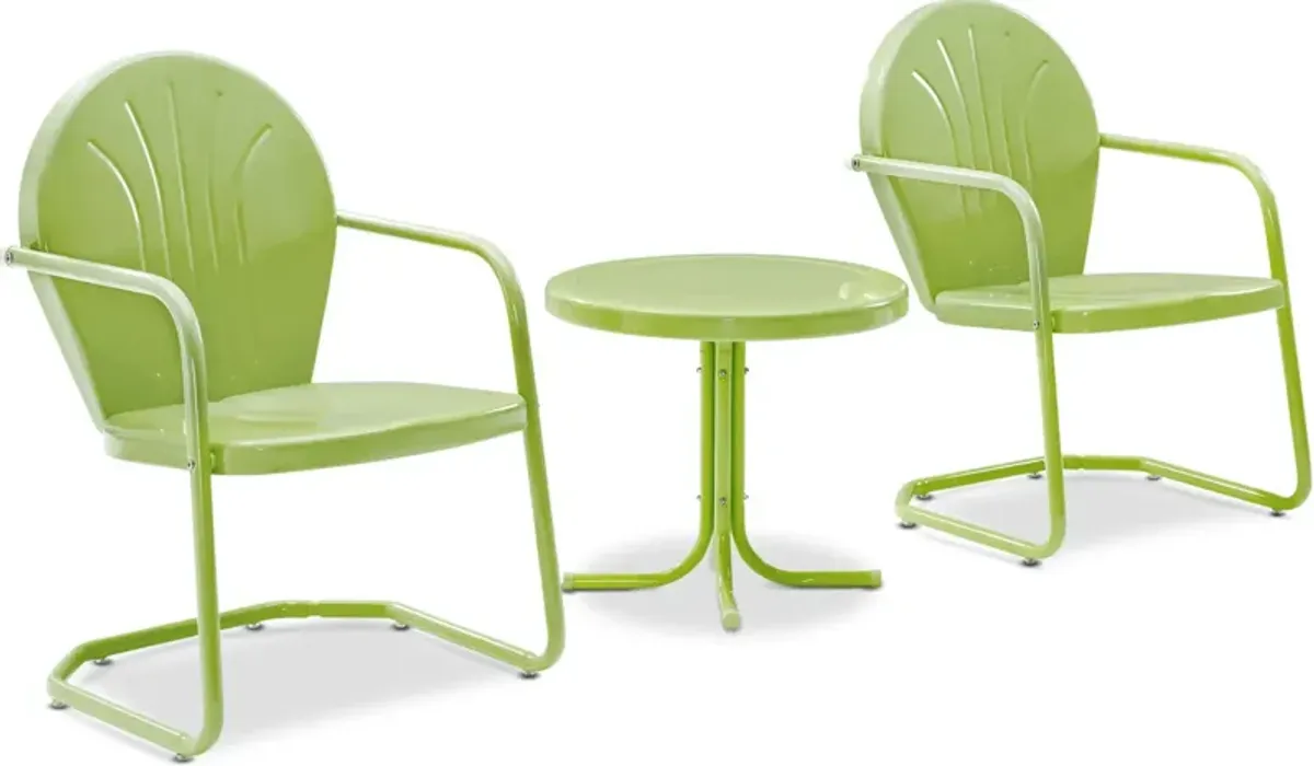 Kona Set of 2 Outdoor Chairs and Side Table - Key Lime