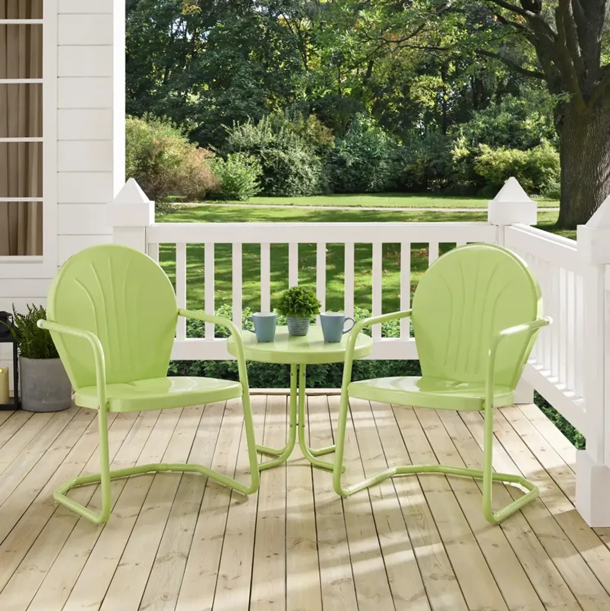 Kona Set of 2 Outdoor Chairs and Side Table - Key Lime