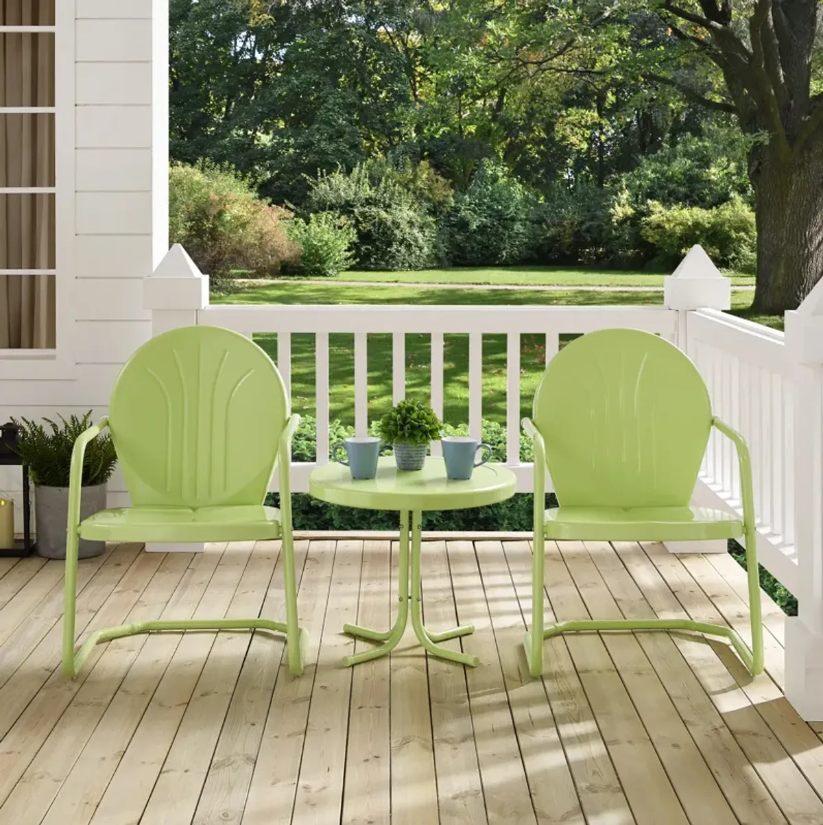 Kona Set of 2 Outdoor Chairs and Side Table - Key Lime