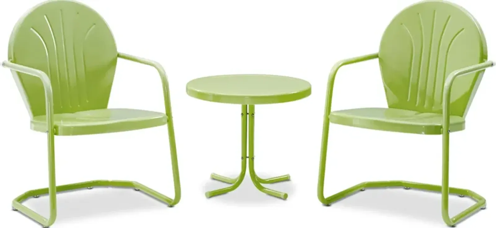 Kona Set of 2 Outdoor Chairs and Side Table - Key Lime