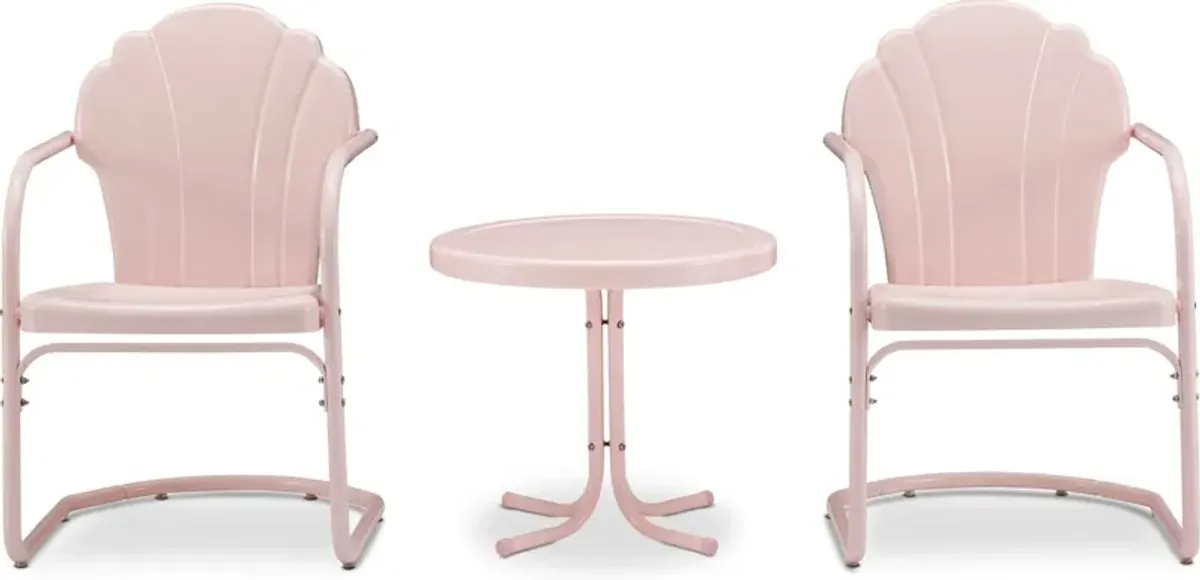 Petal Set of 2 Outdoor Chairs and Side Table - Pink