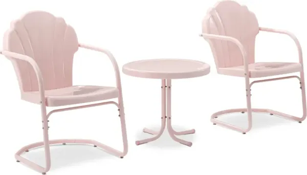 Tulip Set of 2 Outdoor Chairs and Side Table - Pink