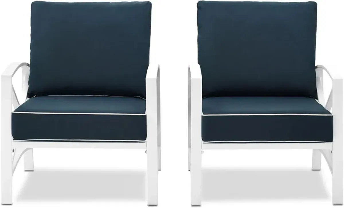 Clarion Set of 2 Outdoor Chairs - Navy