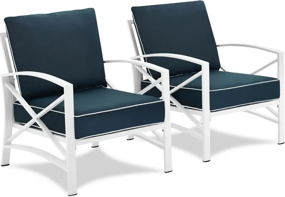 Clarion Set of 2 Outdoor Chairs - Navy