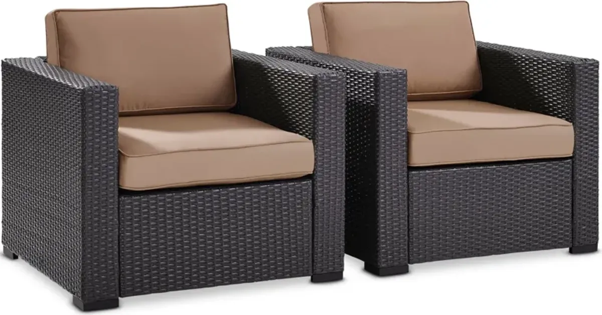 Isla Set of 2 Outdoor Chairs - Mocha