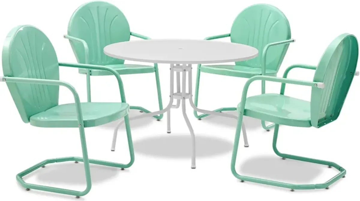 Kona 5-Piece Outdoor Dining Set - Aqua