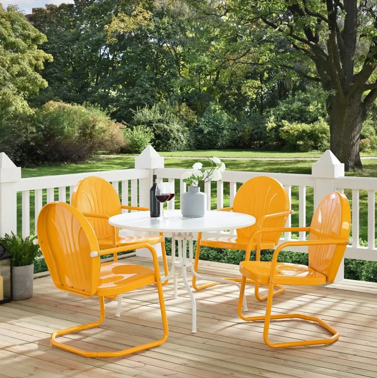 Kona 5-Piece Outdoor Dining Set - Tangerine