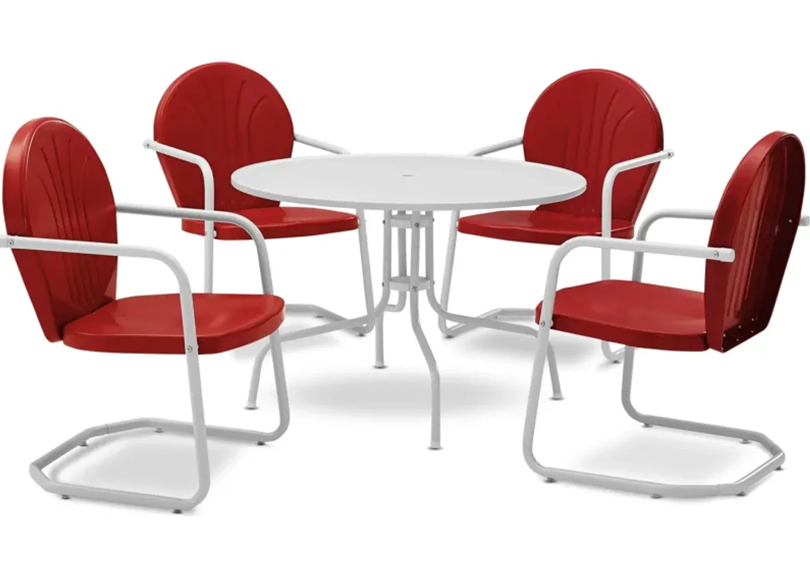 Kona 5-Piece Outdoor Dining Set - Bright Red