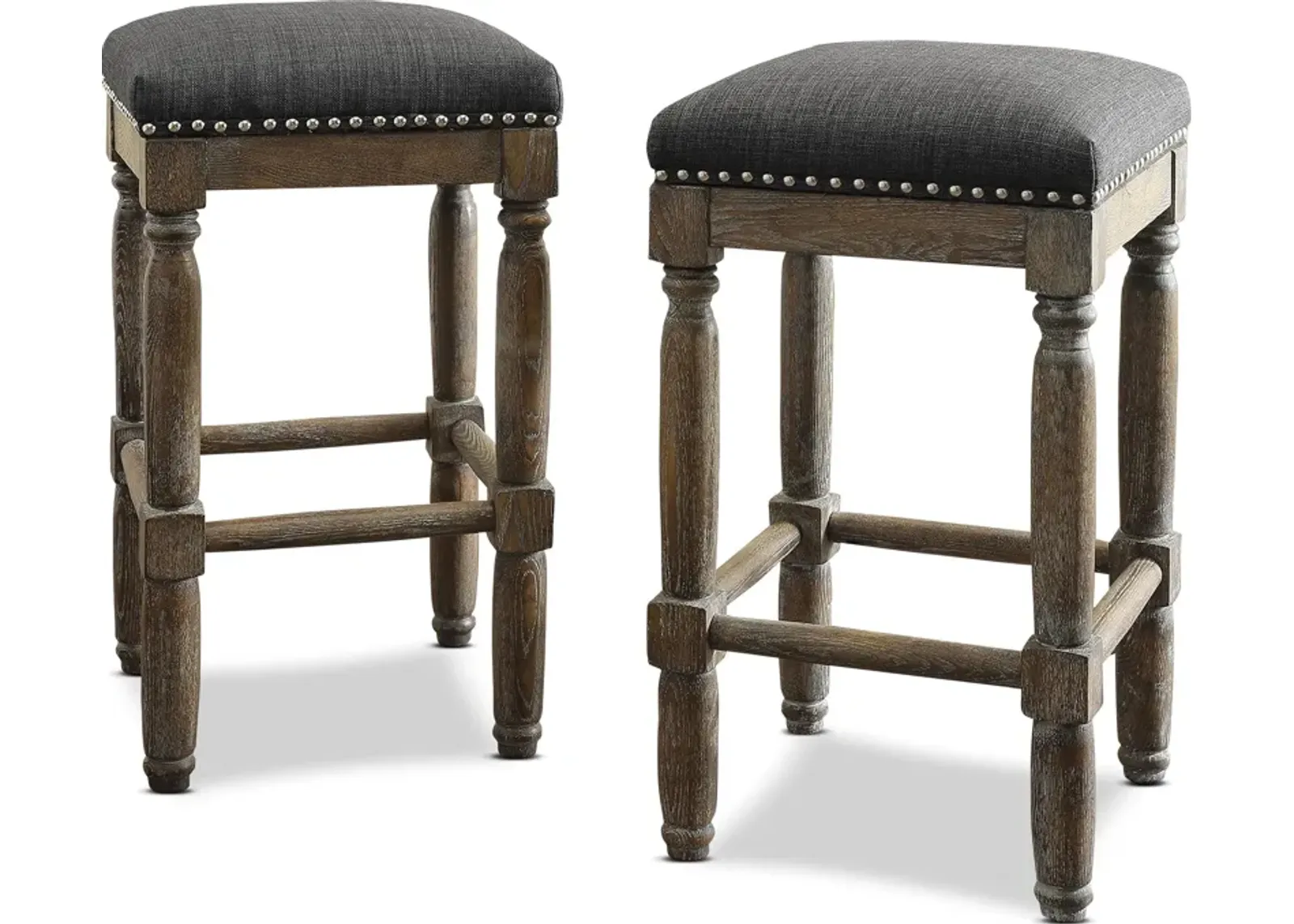 Ezio Set of 2 Counter-Height Stools - Grey