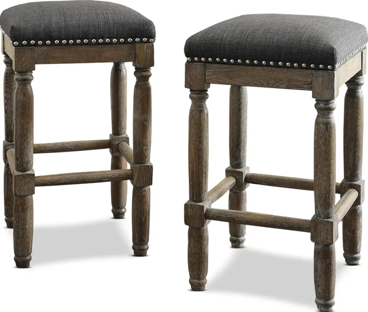 Ezio Set of 2 Counter-Height Stools - Grey