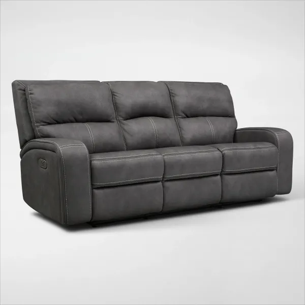Burke Dual-Power Reclining Sofa - Charcoal