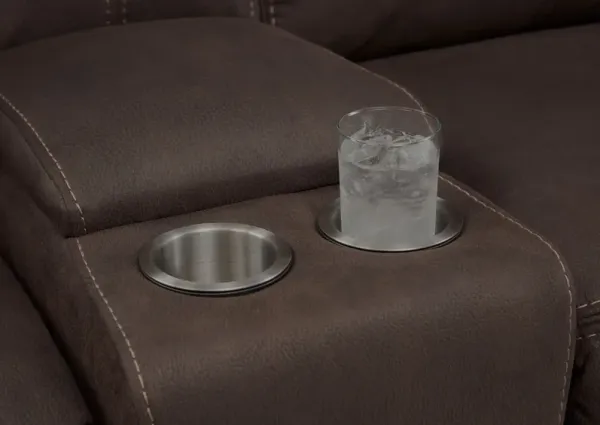 Burke Dual-Power Reclining Sofa, Loveseat and Recliner - Brown