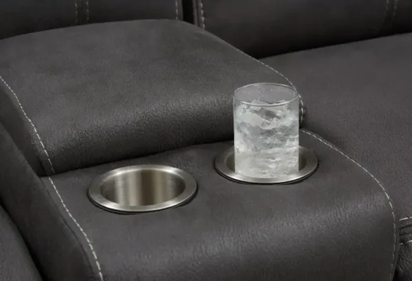 Burke Manual Reclining Sofa and Loveseat - Charcoal