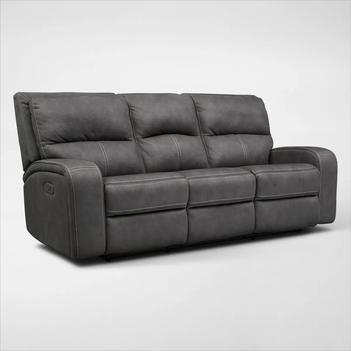 Burke Dual-Power Reclining Sofa and Recliner Set - Charcoal