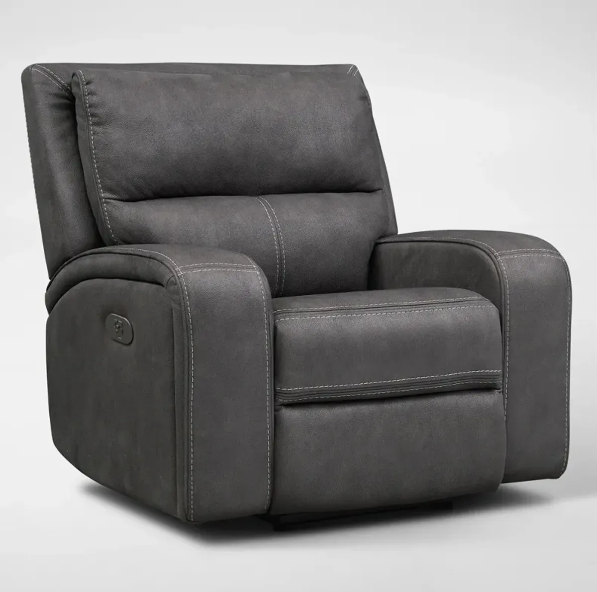 Burke Dual-Power Reclining Sofa, Loveseat and Recliner - Charcoal