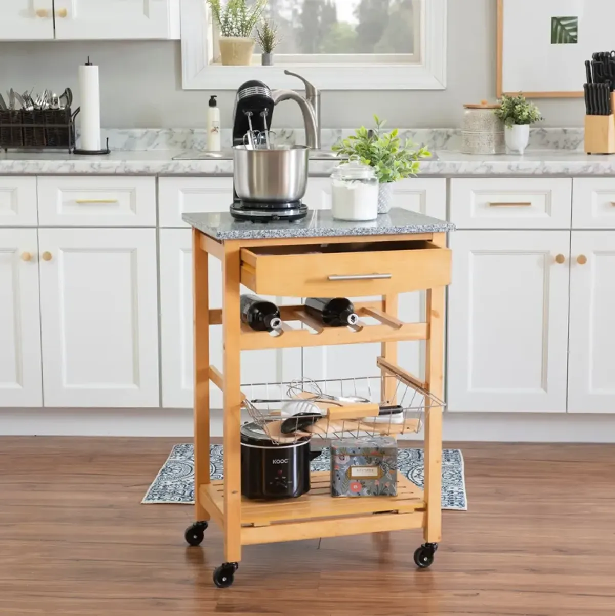 Avon Granite Kitchen Cart - Natural