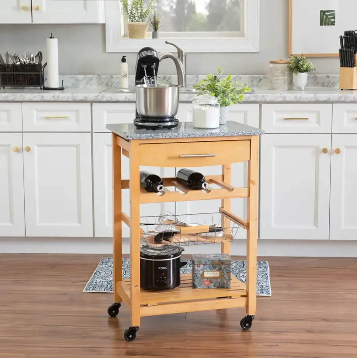 Avon Granite Kitchen Cart - Natural