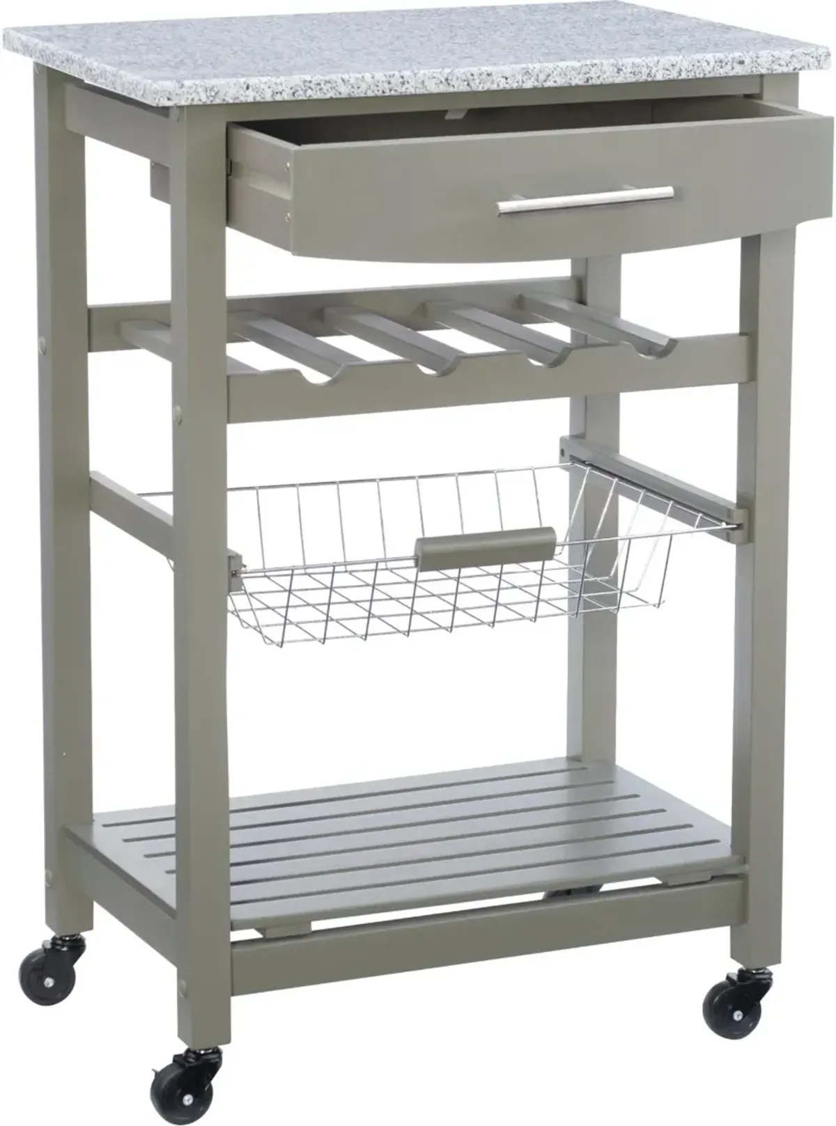 Avon Granite Kitchen Cart - Gray