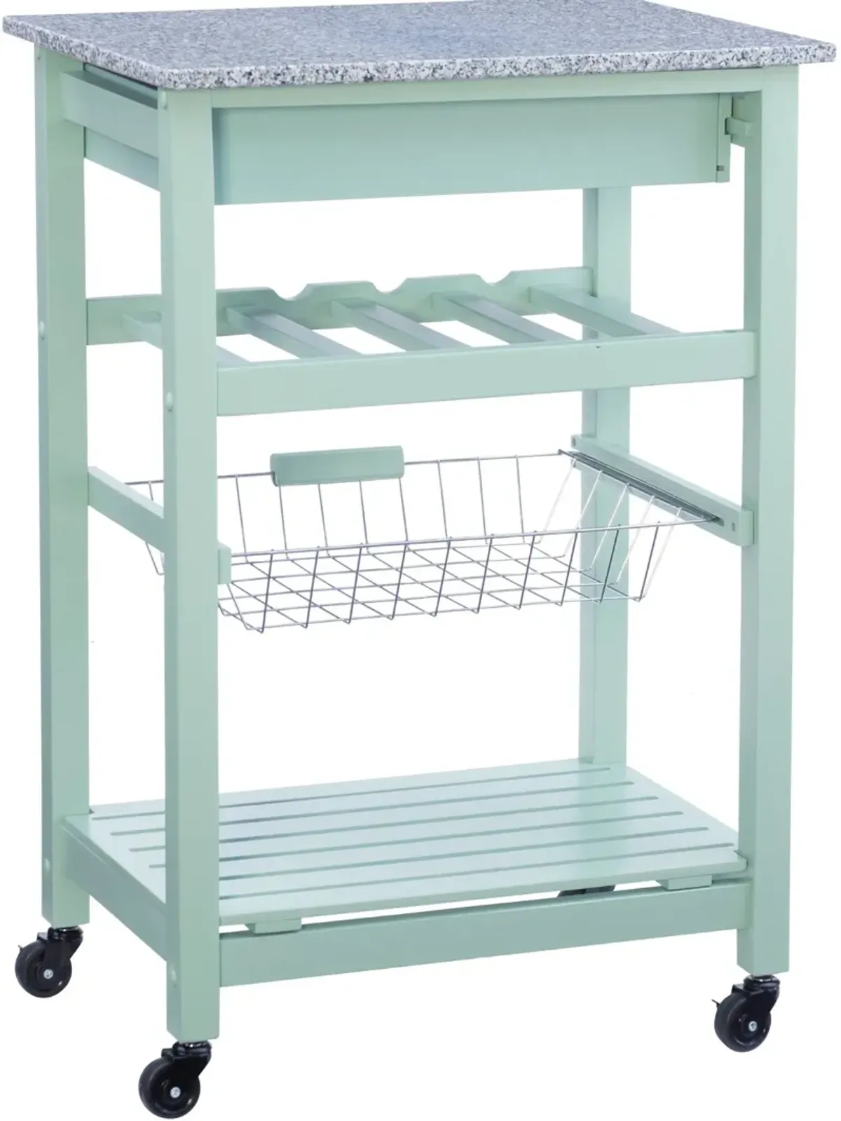 Avon Granite Kitchen Cart - Green