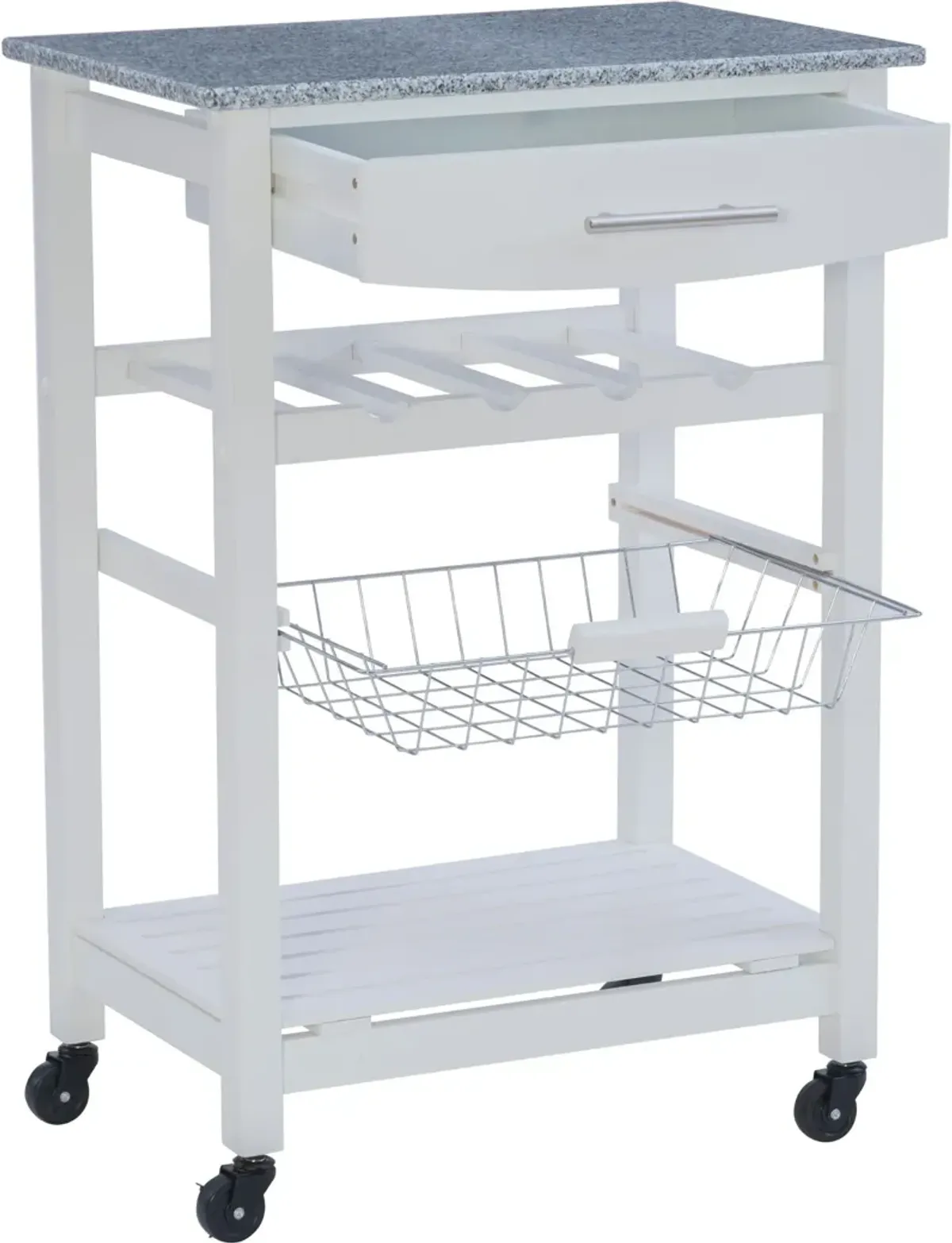 Avon Granite Kitchen Cart -White