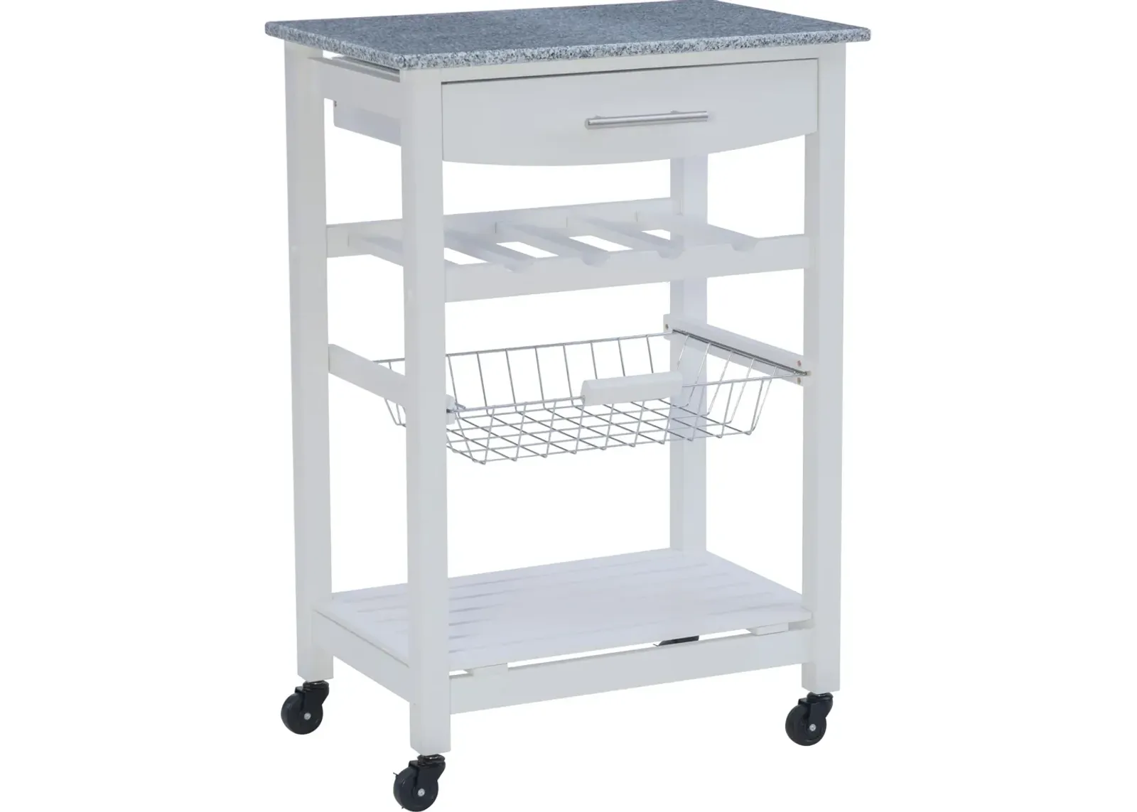 Avon Granite Kitchen Cart -White