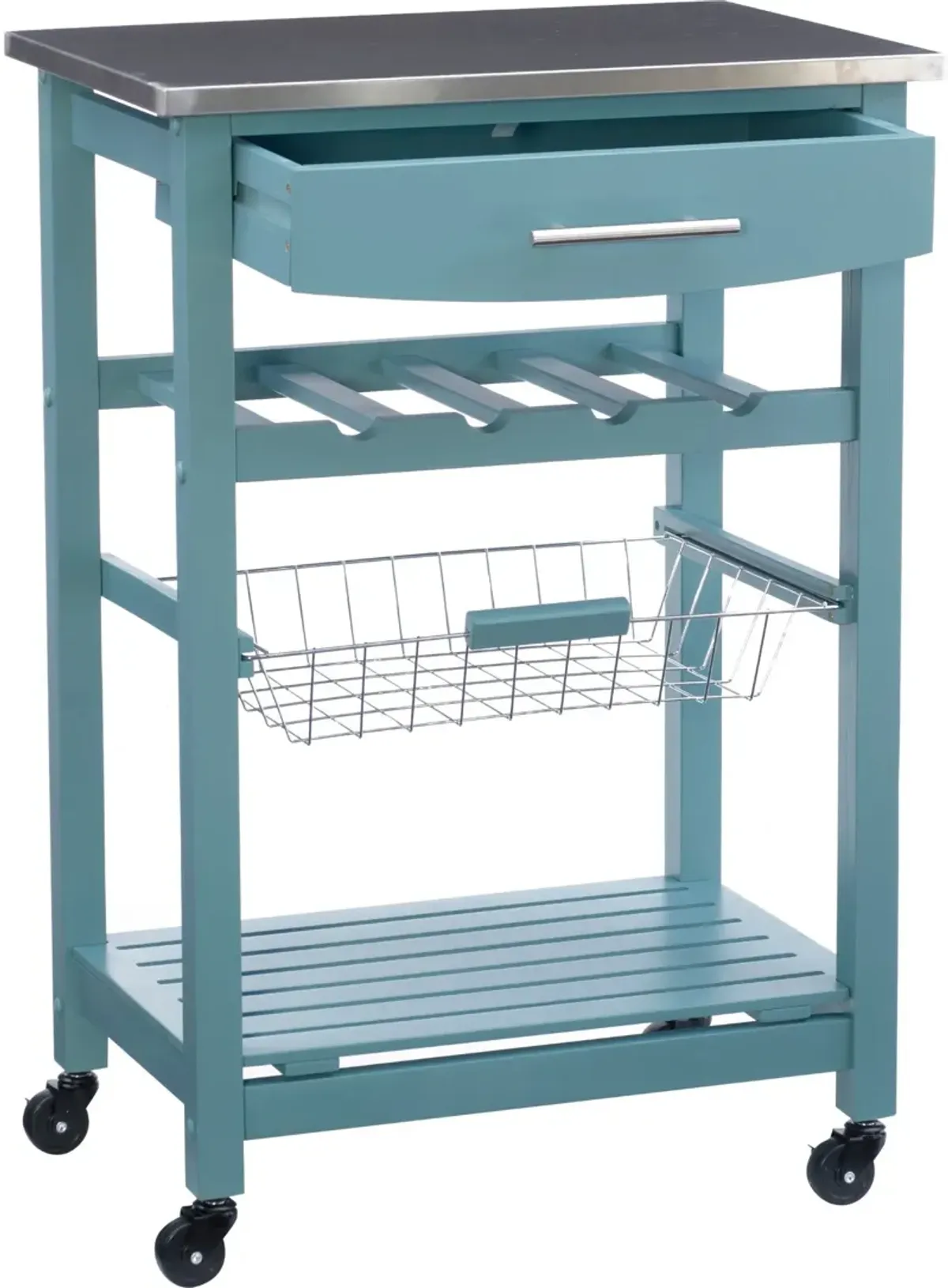 Avon Stainless Steel Kitchen Cart -Blue